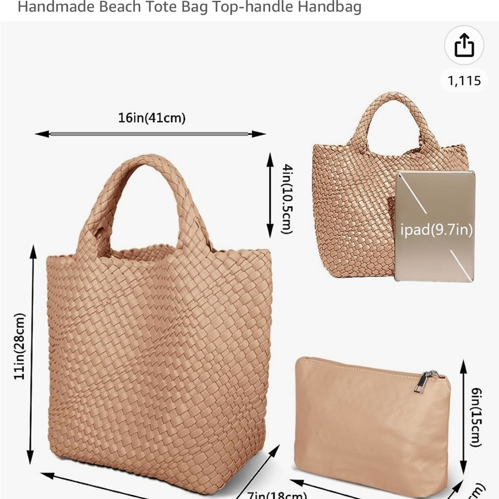 Vegan leather woven bag